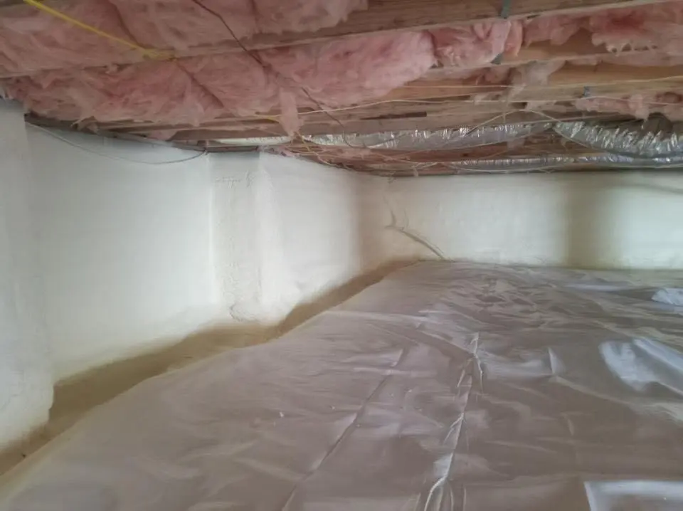 Crawl space encapsulation with closed-cell spray foam for Roof Leak Repair in San Pablo